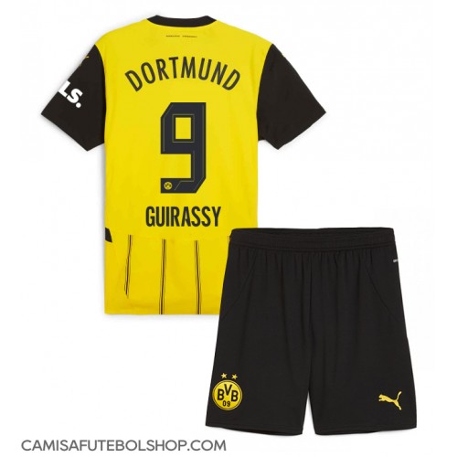 Camisa de time de futebol Borussia Dortmund Serhou Guirassy #9 Replicas 1º Equipamento Infantil 2024-25 Manga Curta (+ Calças curtas)